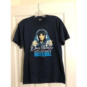 Vintage 90s Randy Rhodes Dean Markley rock & roll band tee t shirt mens Medium